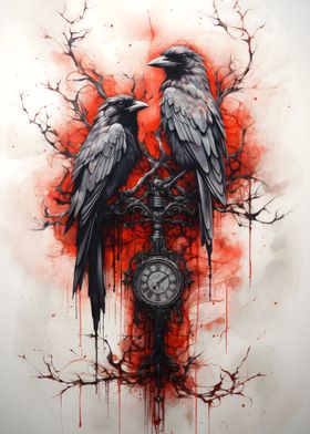 Crow Ravens ink
