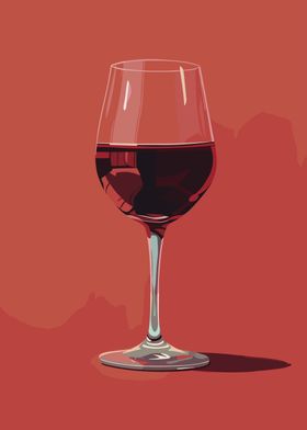 Red Wine Glass Vector Art
