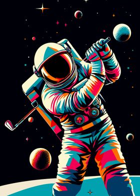 Astronaut plays Golf wpap