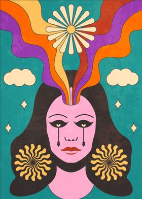 Psychedelic Woman Face
