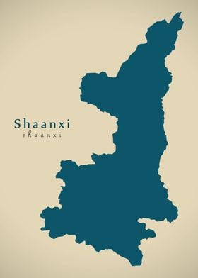 Shaanxi China map