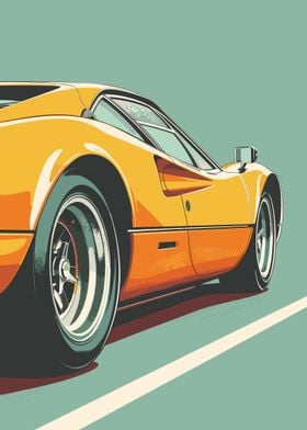 Retro Minimal Sport Car