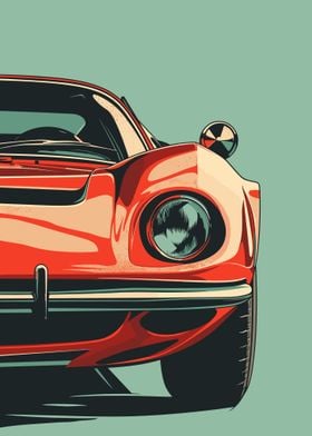 Retro Minimal Sport Car