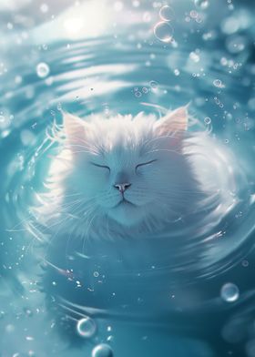 Lazy Cat on Water