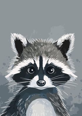 Raccoon Retro Minimal 