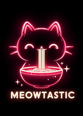 Cute Neon Noodle Cat 