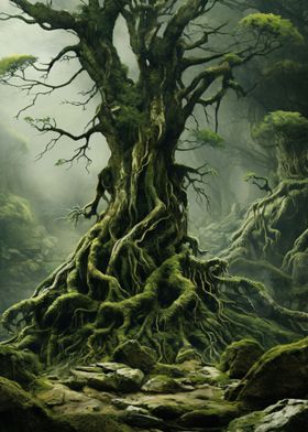 Green fantasy forest Tree