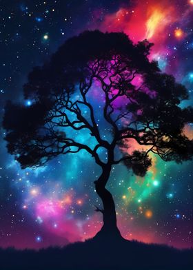 Tree Colorful Galaxy