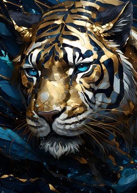 Tiger Golden Ornament art