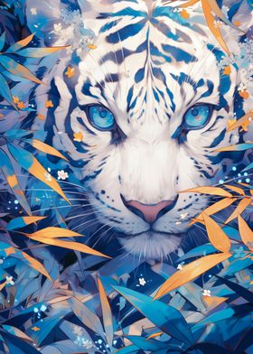 White Tiger Abstract Art