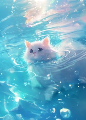 Lazy Cat on Water