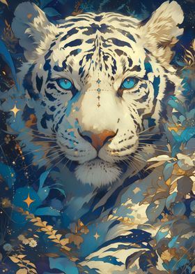 Abstract White Tiger