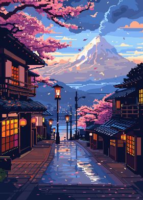 Japan Pixelart Fuji