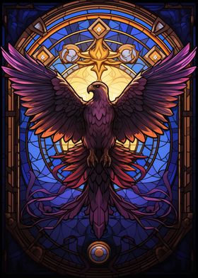 Eagle Stained Glass Style