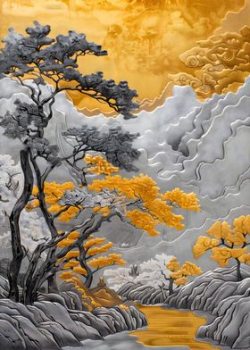 Golden Japanese Relief