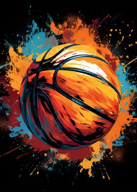 Basketball sport colorful