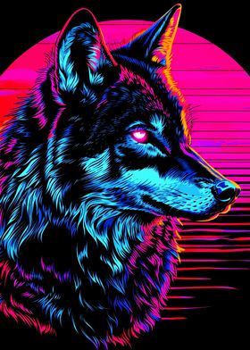 Pop art wolf