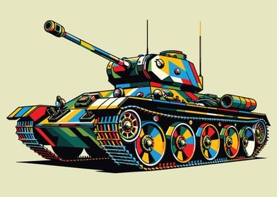 T34 tank wpap colorful