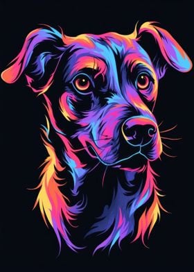 Dog Animal Neon Pet Friend