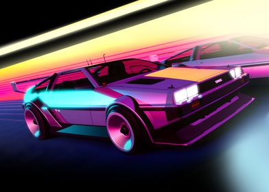 DELOREAN NEON RACING