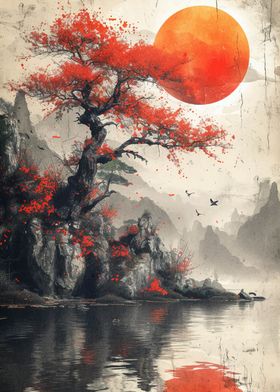 Cherry Blossom Landscape