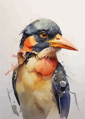 Bird Head Watercolor
