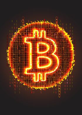 Bitcoin Crypto Binary Art