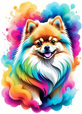 Geometric Color Pomeranian