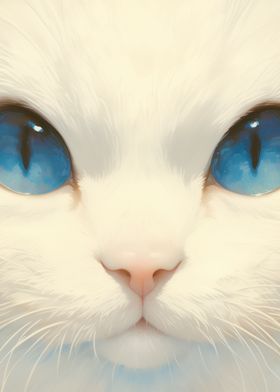 Cartoon white cat