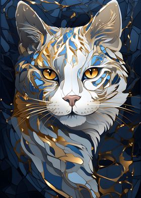 Cat Golden Ornament art