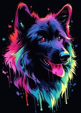 Dog Neon Animal Friend Pet