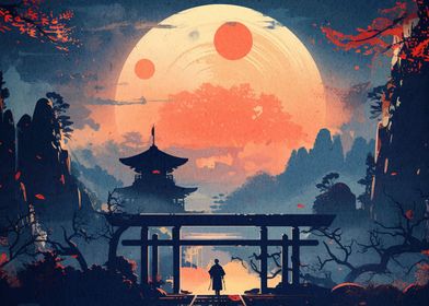 Samurai Japanese Sunset