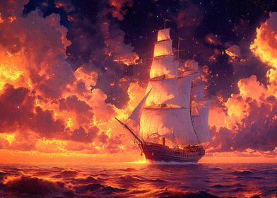 Pirate ship landscape