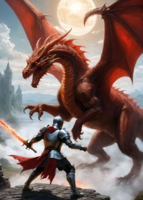 Knight vs the dragon