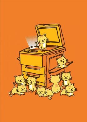 Cat  Yellow Fotocopy