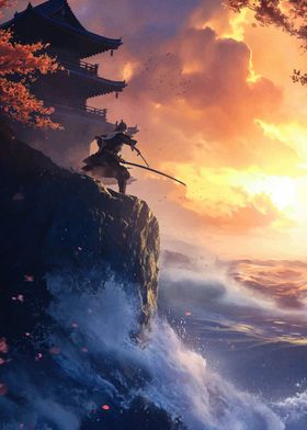 Samurai Sunset Landscape 