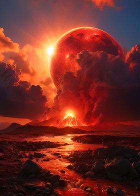 Volcanic Red Moon