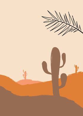 Cactus in desert landscape