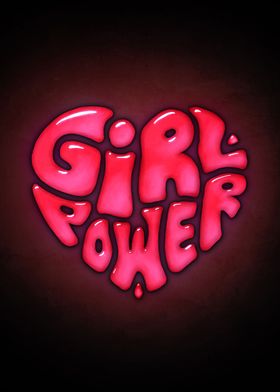 Girlpower heartshaped text