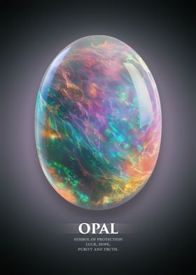 Opal gemstone crystal