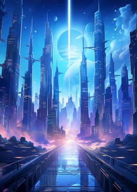 Futuristic surreal city