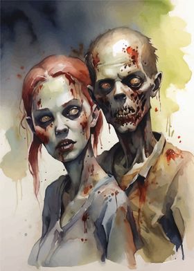 boy and girl zombie