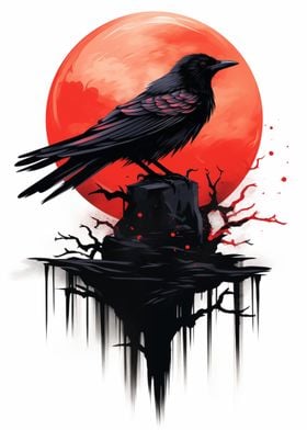 Bloody Moon Raven Ink