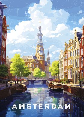 Amsterdam canal summer