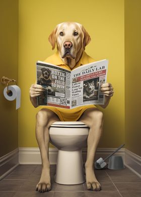 Labrador on the Toilet