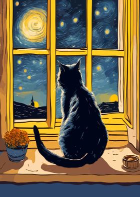 Starry Night Cat 