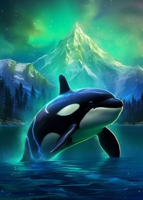 Aurora Orca Whale northern