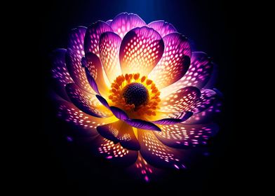 Purple Gold Light Flower