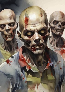 Zombies watercolor