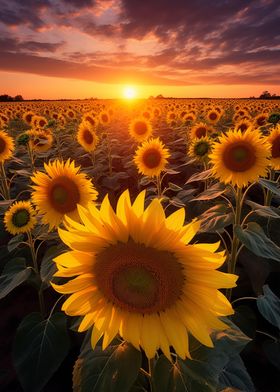 Sunrise Sunflower Field